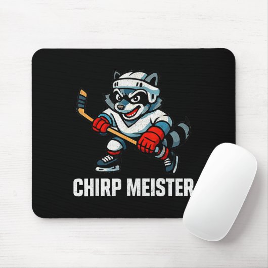 Chirp Meister Funny Hockey Raccoon Traalker Mousepad (Mit Mouse)