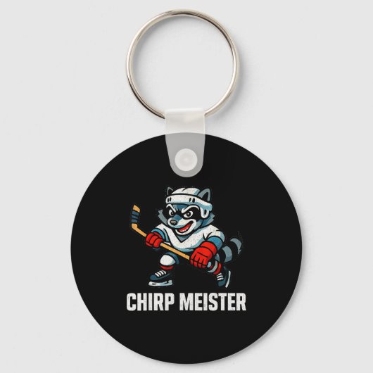 Chirp Meister Funny Hockey Raccoon Traalker  Schlüsselanhänger (Vorderseite)