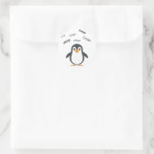 Chirp Penguin Niedlich Emoji Runder Aufkleber (Tasche)