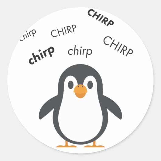 Chirp Penguin Niedlich Emoji Runder Aufkleber (Vorderseite)