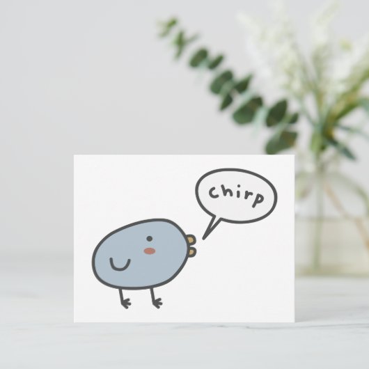 Chirpy Bird Postkarte (Stehend Vorderseite)
