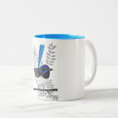 Chirpy Blue Wren Zweifarbige Tasse (VorderseiteRechts)