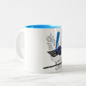 Chirpy Blue Wren Zweifarbige Tasse (Vorderseite Links)