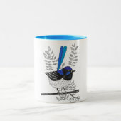 Chirpy Blue Wren Zweifarbige Tasse (Mittel)