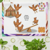 Chirpy Chickens acrobat squad Geschirrtuch (Gefaltet)