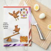Chirpy Chickens acrobat squad Geschirrtuch (Viertel Falte)