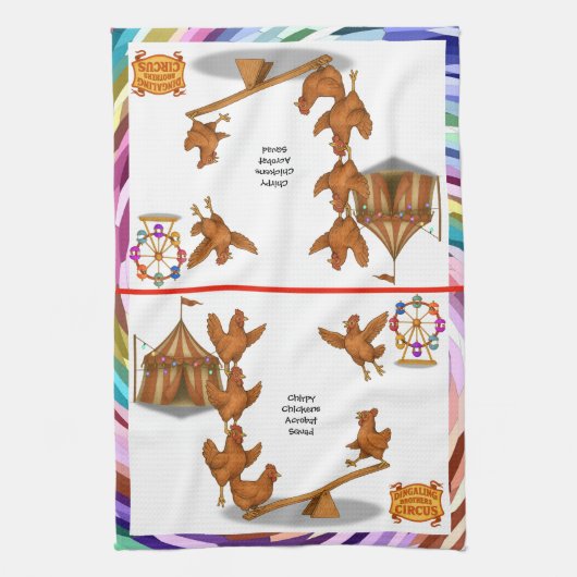 Chirpy Chickens acrobat squad Geschirrtuch (Vertikal)