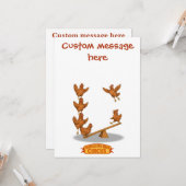 Chirpy Chickens acrobat squad Karte (Vorderseite/Rückseite Beispiel)