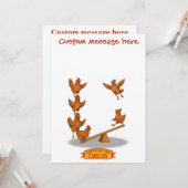 Chirpy Chickens acrobat squad Karte (Vorderseite/Rückseite Beispiel)