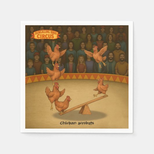 Chirpy Chickens Akrobatentrupp Serviette (Vorderseite)