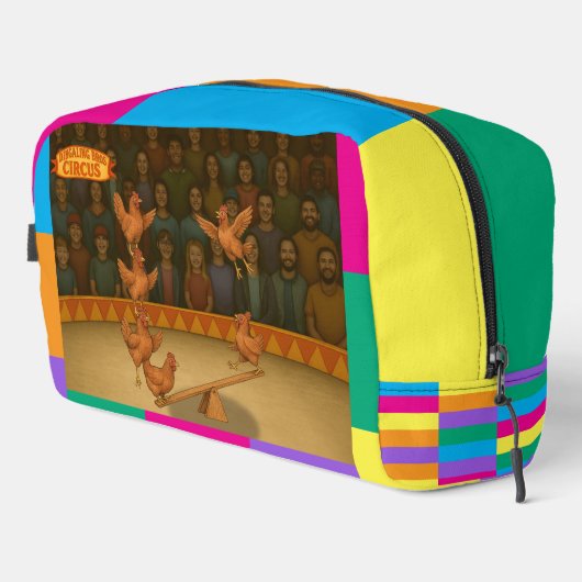 Chirpy Chickens Akrobatentrupp Waschbeutel (Rechte Ecke)