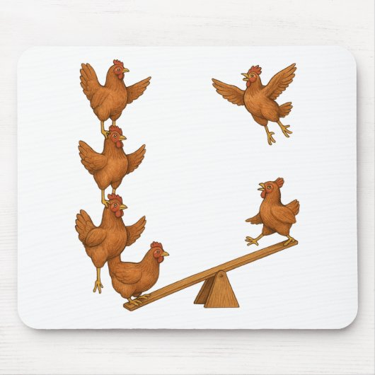 Chirpy Chickens Akrobatentruppe Mousepad (Vorne)