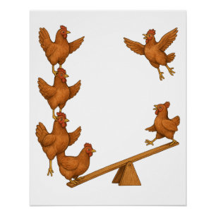 Chirpy Chickens Akrobatentruppe Poster