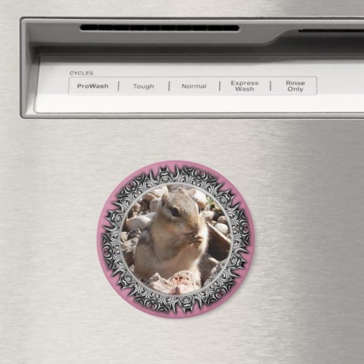 Chirpy Chipmunk Magnet (verblasste Grenze) (In Situ (Geschirrspüler))