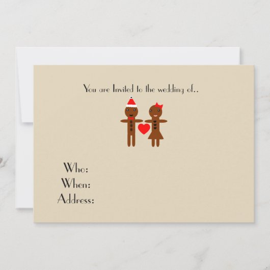 Chirstmas Hochzeit Gingerbread Mann und Frau Einladung (Vorderseite)