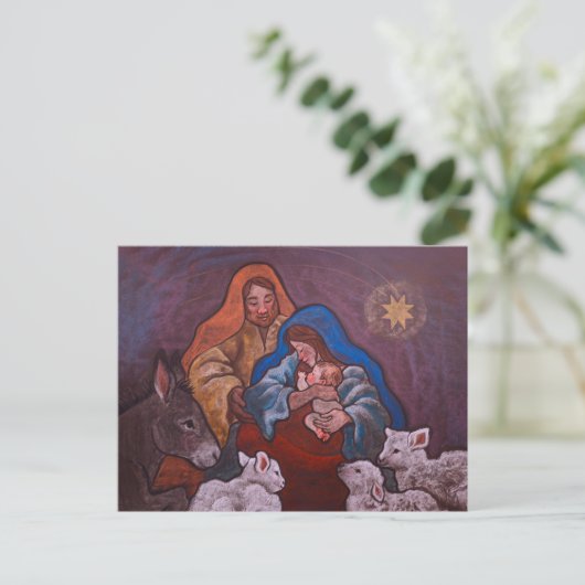 Chirstmas Nativity postcard Feiertagspostkarte (Stehend Vorderseite)