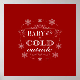 Chirstmas oder Apres-Ski rote und weiße Poster