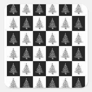 Chirstmas Tree Schach Quadratischer Aufkleber