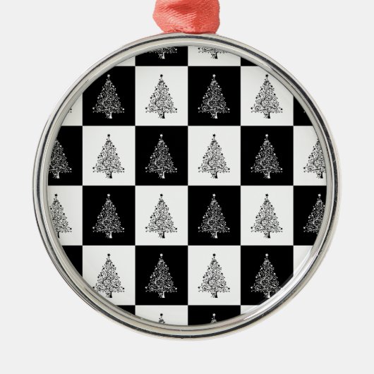 Chirstmas Tree Schach Silbernes Ornament (Vorne)