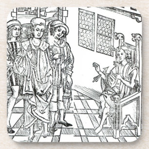 Chirurg besucht einen Mann mit Pfeilwunden, von Getränkeuntersetzer