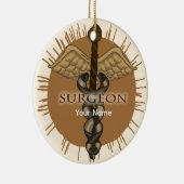 Chirurg Caduceus Premium Square Ornament (Rechts)