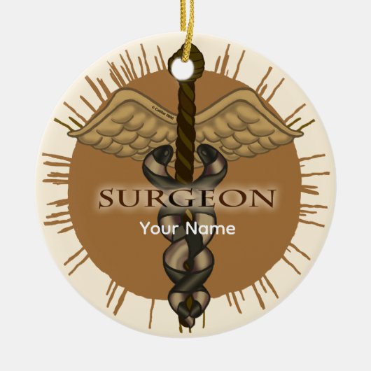 Chirurg Caduceus Premium Square Ornament (Vorne)