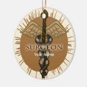 Chirurg Caduceus Premium Square Ornament (Links)