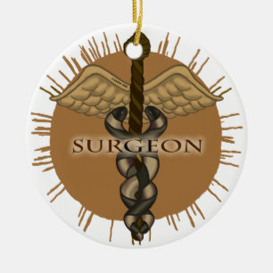 Chirurg Caduceus Premium Square Ornament