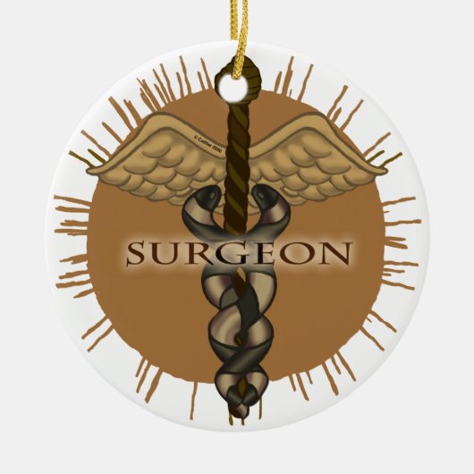 Chirurg Caduceus Premium Square Ornament (Vorne)