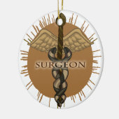 Chirurg Caduceus Premium Square Ornament (Links)