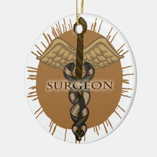 Chirurg Caduceus Premium Square Ornament (Links)