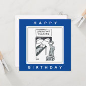 Chirurg, der den Cartoon des Operationssaals betri Karte (Vorderseite/Rückseite Beispiel)