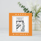 Chirurg, der den Cartoon des Operationssaals betri Karte (Stehend Vorderseite)