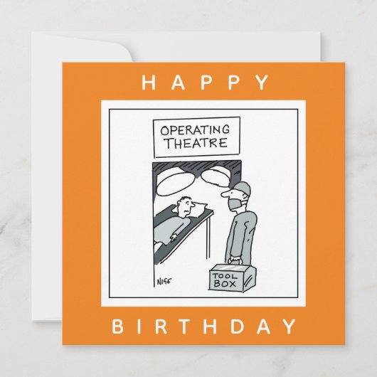 Chirurg, der den Cartoon des Operationssaals betri Karte (Vorderseite)