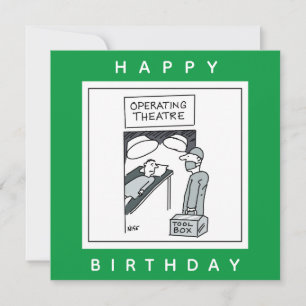 Chirurg, der den Cartoon des Operationssaals betri Karte