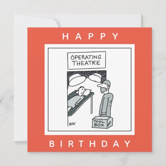 Chirurg, der den Cartoon des Operationssaals betri Karte (Vorderseite)