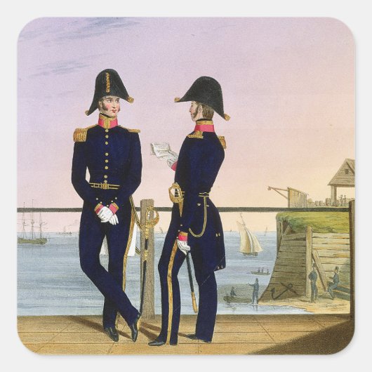 Chirurgen, Platte 6 aus "Kostüm der Königlichen Ma Quadratischer Aufkleber (Vorderseite)