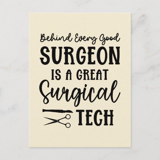 Chirurgie | Bewertung des chirurgischen Technikers Postkarte (Vorderseite)