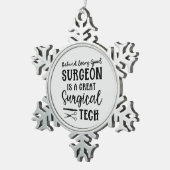 Chirurgie | Bewertung des chirurgischen Technikers Schneeflocken Zinn-Ornament (Rechts)