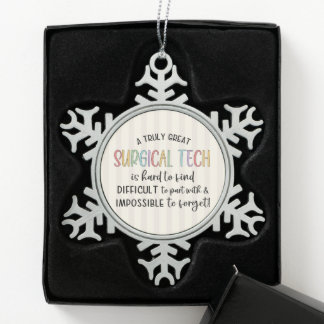 Chirurgietechniker | Chirurgietechnologe ODER Tech Schneeflocken Zinn-Ornament