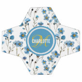 Chirurgisch blaues Blumenmuster mit Monogramm Name Fußball (Flach)