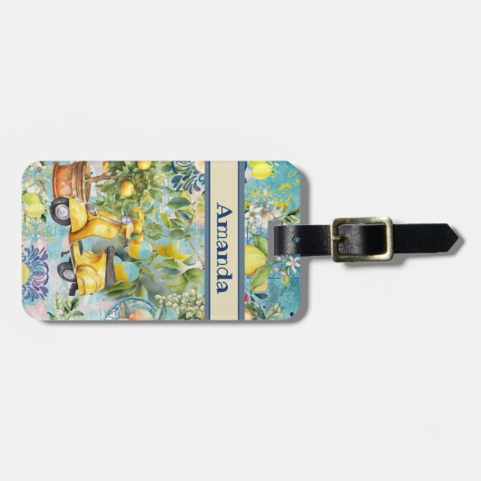 Chirurgisch blaues türkisfarbenes sizilianisches Z Gepäckanhänger (Vorderseite horizontal)