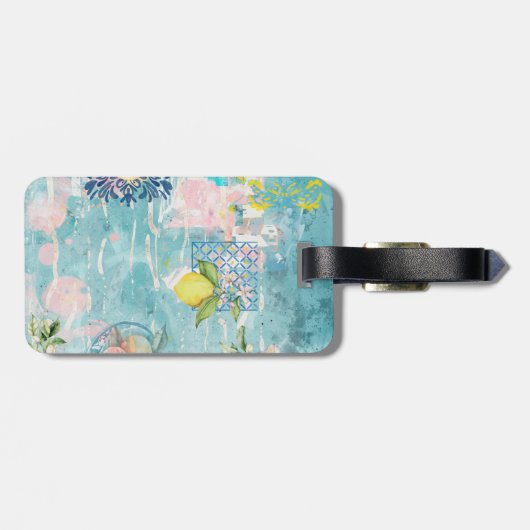 Chirurgisch blaues türkisfarbenes sizilianisches Z Gepäckanhänger (Rückseite horizontal)