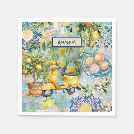 Chirurgisch blaues türkisfarbenes sizilianisches Z Serviette (Vorderseite)