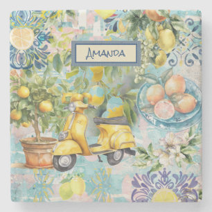 Chirurgisch blaues türkisfarbenes sizilianisches Z Steinuntersetzer