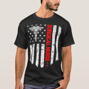 Chirurgische Krankenschwester Amerikanische Flagge T-Shirt