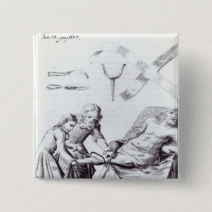 Chirurgische Operation, zum eines Beines zu Button