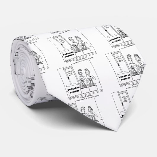 Chirurgischer Handschuh-Krankenhaus-Cartoon Krawatte (Gerollt)