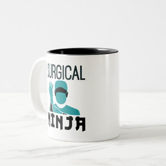 Chirurgischer Ninja Scrub Tech Technologe Zweifarbige Tasse (Vorderseite Links)