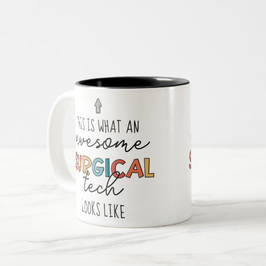 Chirurgischer Techniker Funny Operation ODER Tech- Zweifarbige Tasse (Vorderseite Links)